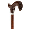 Derby Walking Cane w/ Genuine Snakewood Handle & Shaft w/ Silver Collar