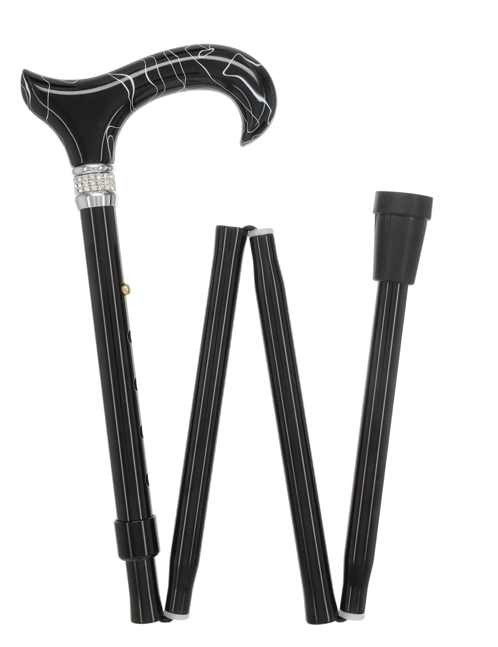 Black Pearlz Designer Adjustable Orthopedic Folding Cane