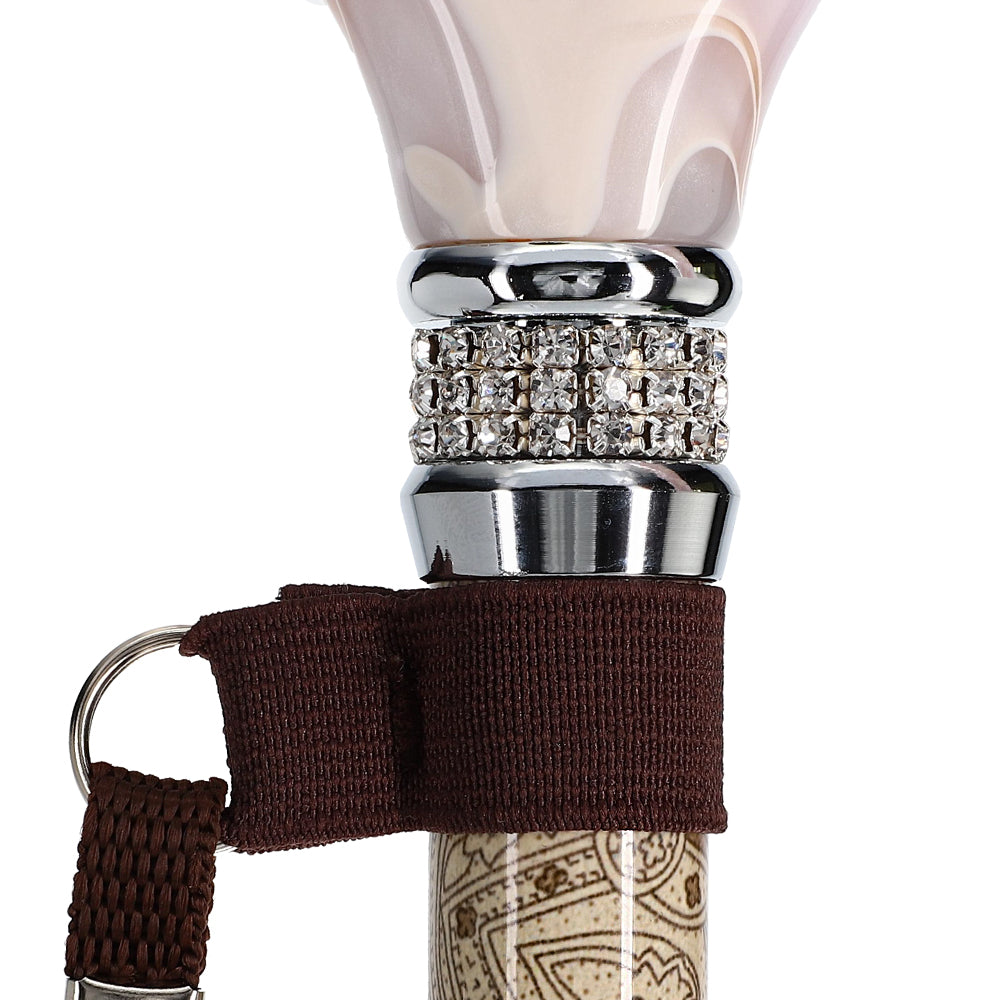Crème Pearlz Designer Adjustable Orthopedic Folding Cane