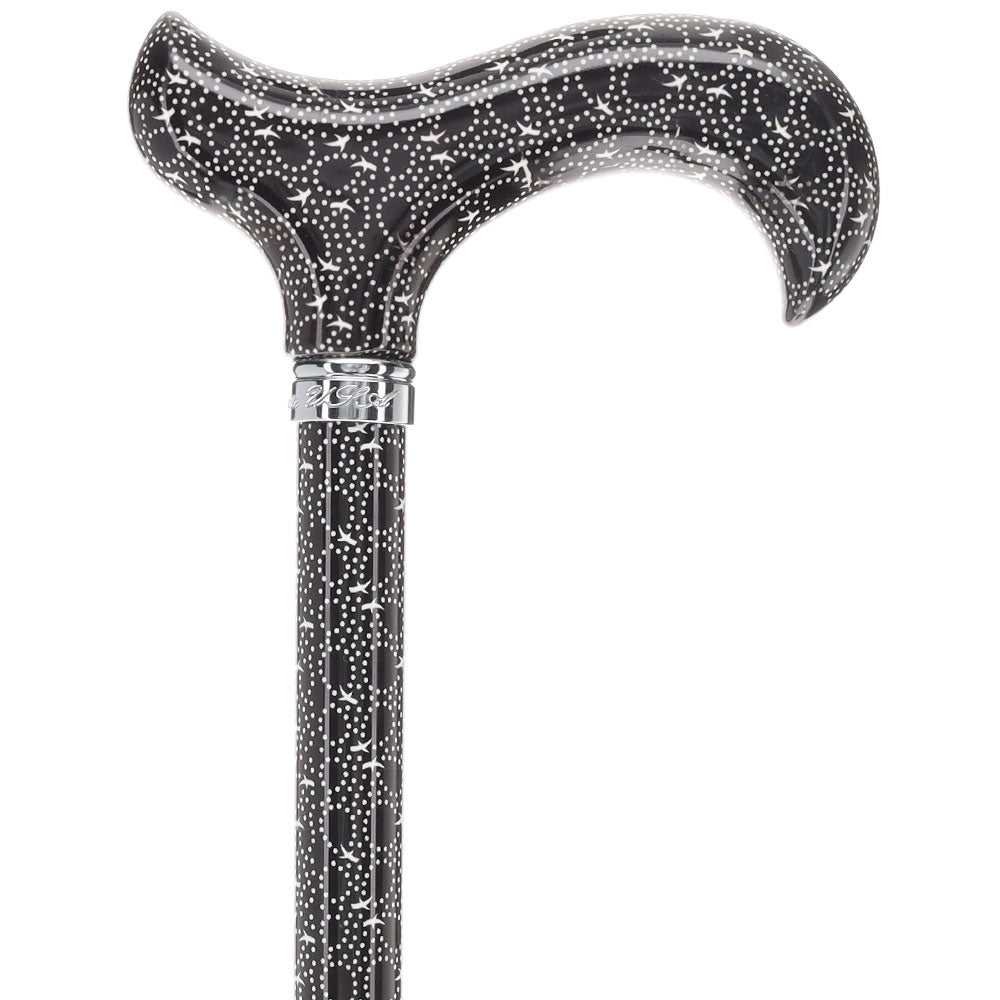 Midnight Rain: Designer Adjustable Cane / Patterned Handle