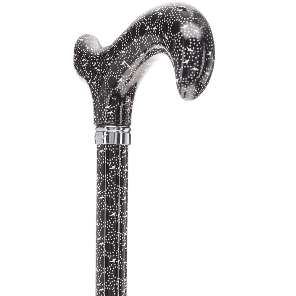 Midnight Rain: Designer Adjustable Cane / Patterned Handle