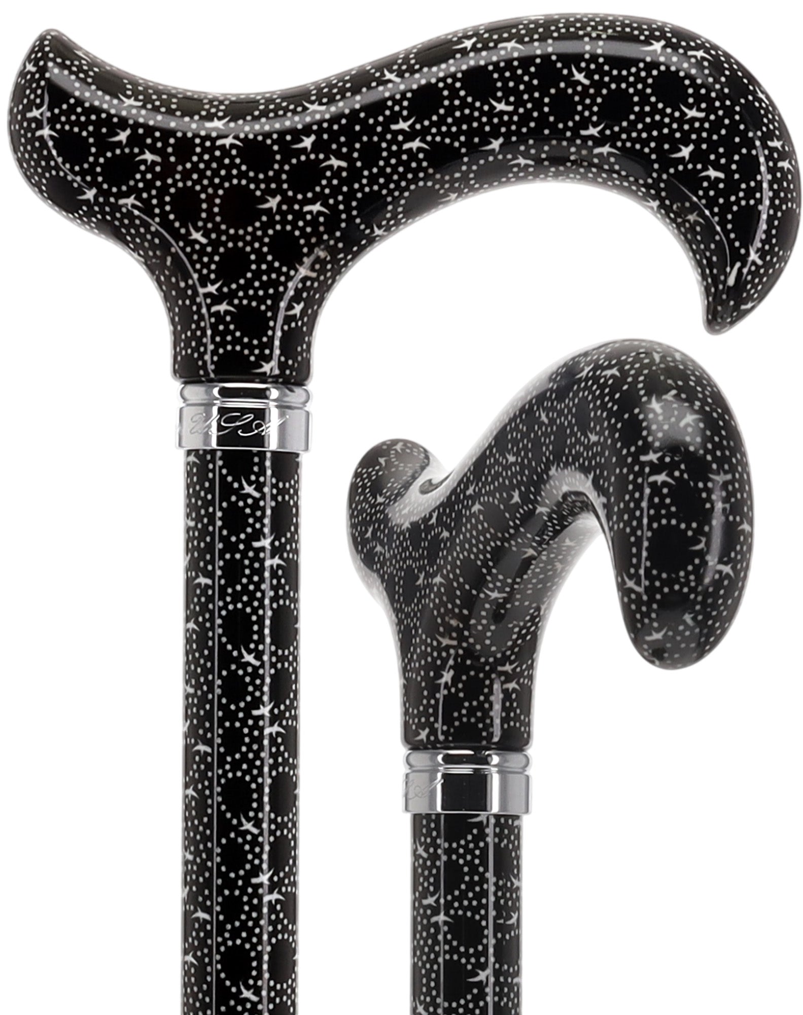 Midnight Rain: Designer Adjustable Cane / Patterned Handle