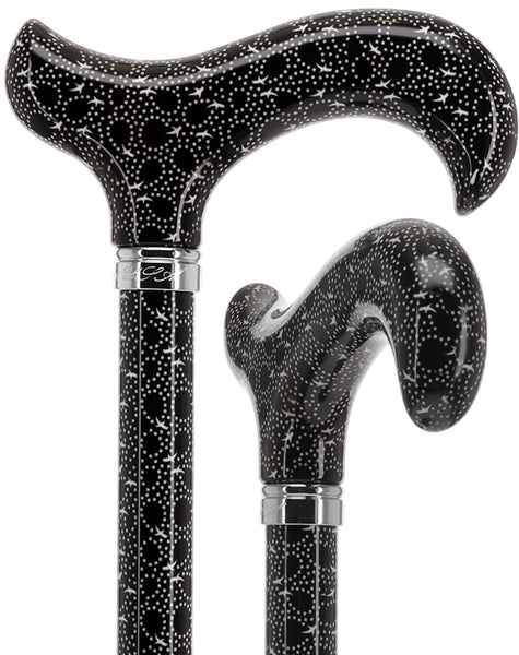 Midnight Rain: Designer Adjustable Cane / Patterned Handle