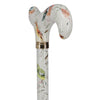 Watercolor Bird: Designer Derby Cane with Patterned Handle