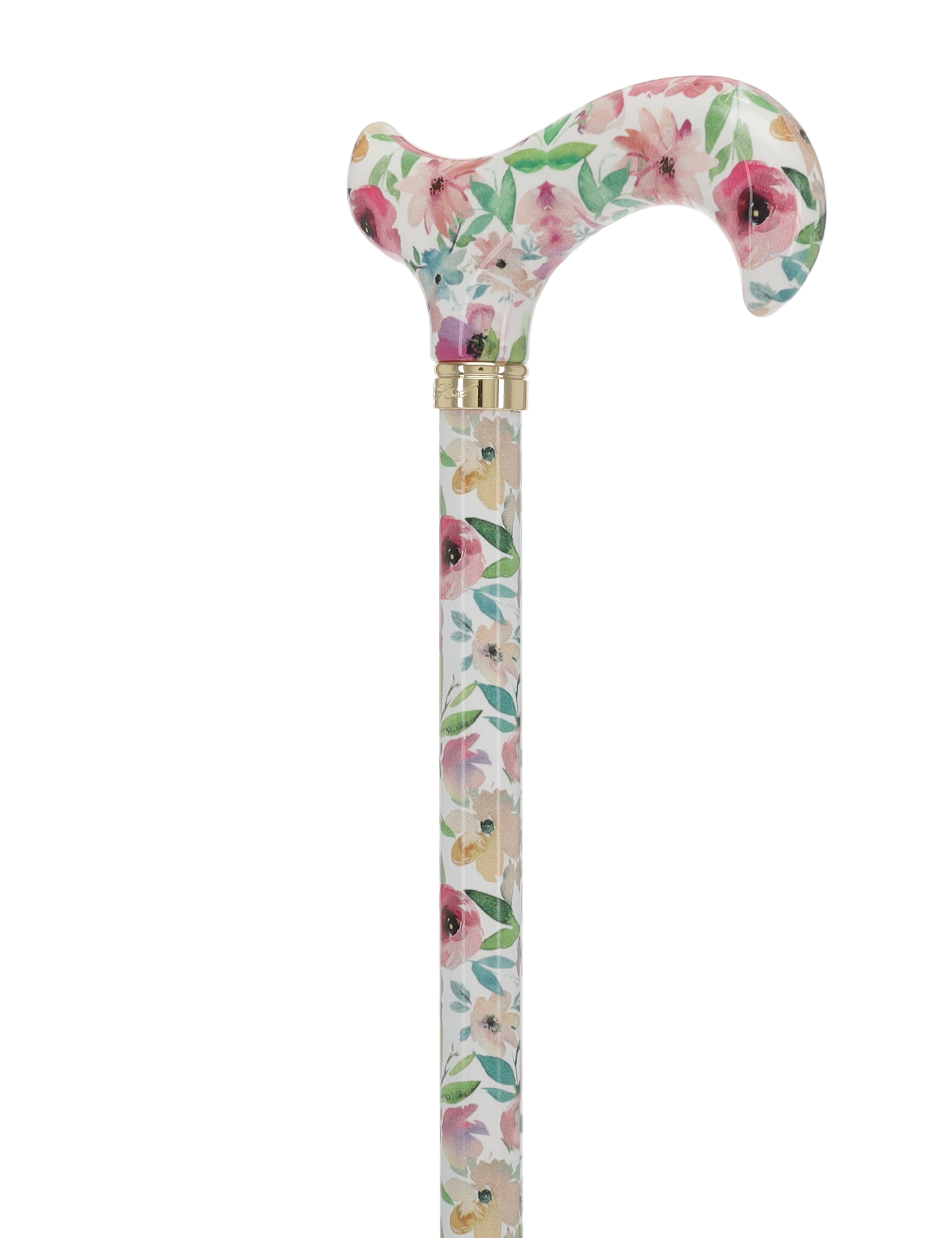 Watercolor Flowers: Designer Adjustable Cane w/ Patterned Handle