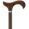 Scratch and Dent Derby Walking Cane w/ Genuine Snakewood Handle & Wenge Shaft w/ Silver Collar V1271