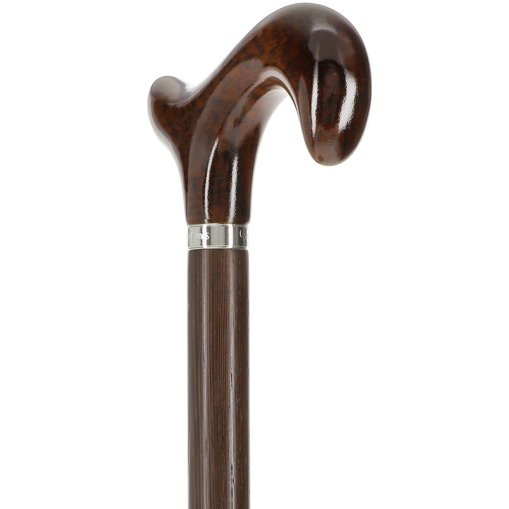 Scratch and Dent Genuine Snakewood Derby Cane: Premium Textured Exotic Wenge Wood V3235