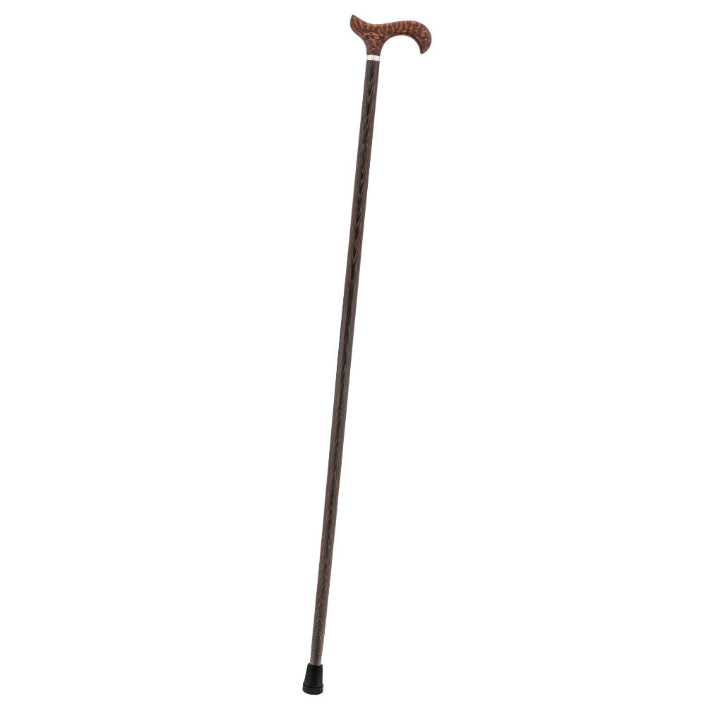 Scratch and Dent Derby Walking Cane w/ Genuine Snakewood Handle & Wenge Shaft w/ Silver Collar V3217
