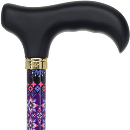 Pretty Purple Designer Adjustable Derby Cane with Wooden Handle