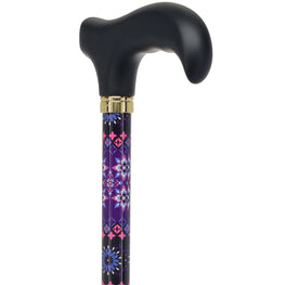 Pretty Purple Adjustable Derby Walking Cane with Engraved Collar w/ SafeTbase
