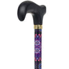 Pretty Peacock: Designer Adjustable Derby Cane with Wooden Handle