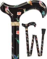 Flight of the Hummingbird Designer Pattern Folding Adjustable Cane