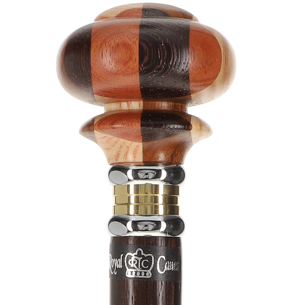 Mad Hatter: Inlaid Multi-Wood Knob with Wenge Wood Shaft