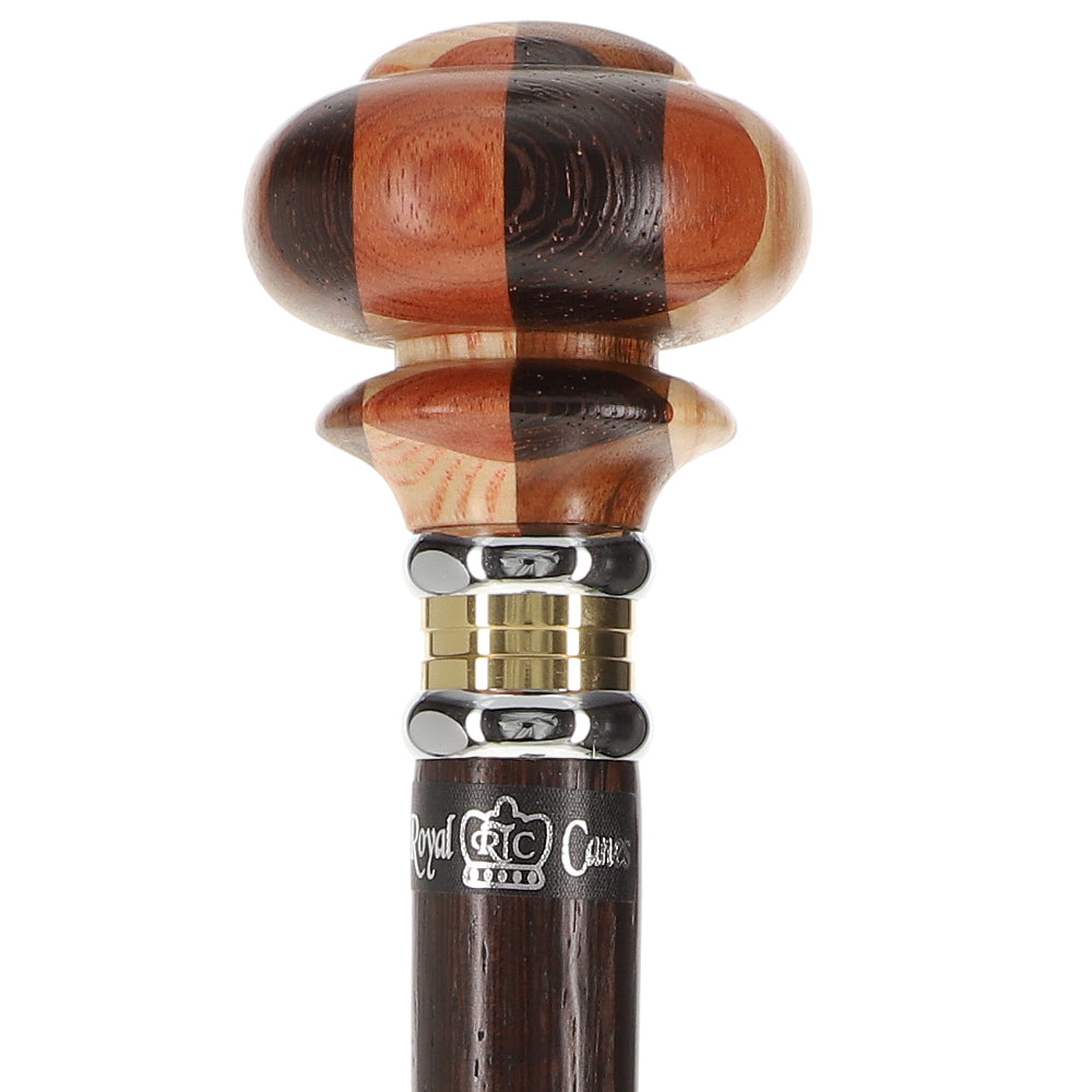 Mad Hatter: Inlaid Multi-Wood Knob with Wenge Wood Shaft
