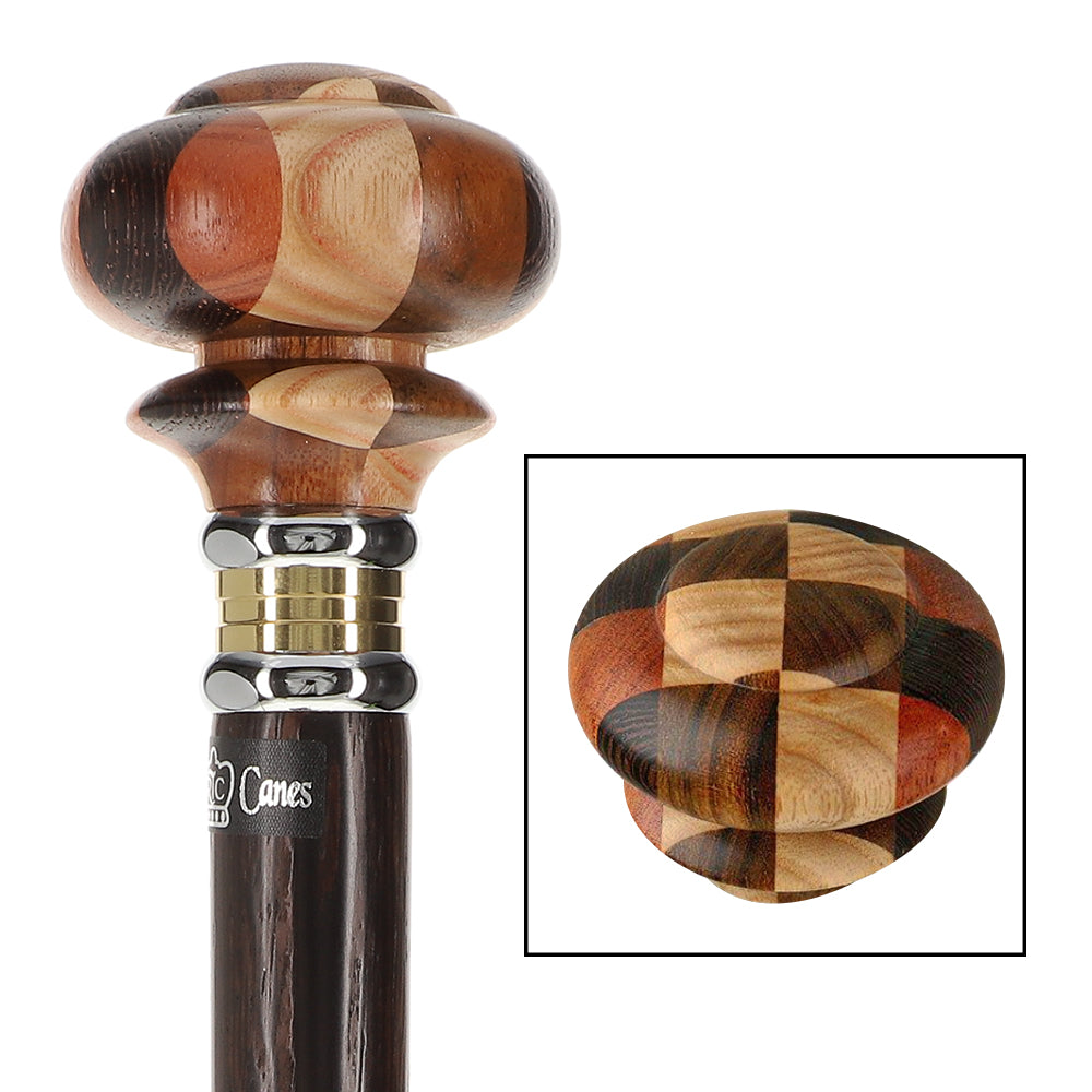 Mad Hatter: Inlaid Multi-Wood Knob with Wenge Wood Shaft