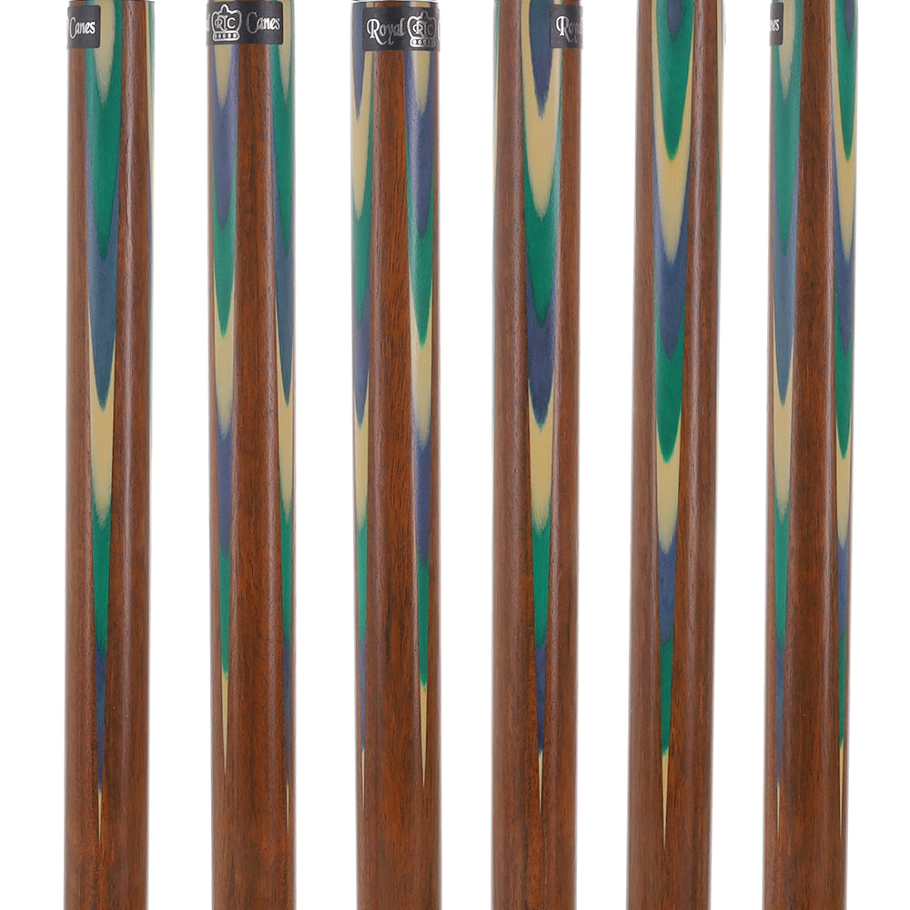 Green & Blue Inlaid Derby: Ovangkol Shaft Colorwood Inlay