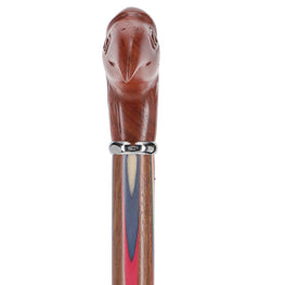 Scratch and Dent Colors Don't Run Eagle Handle Walking Cane With Inlaid Ovangkol Shaft and Silver Collar V1223