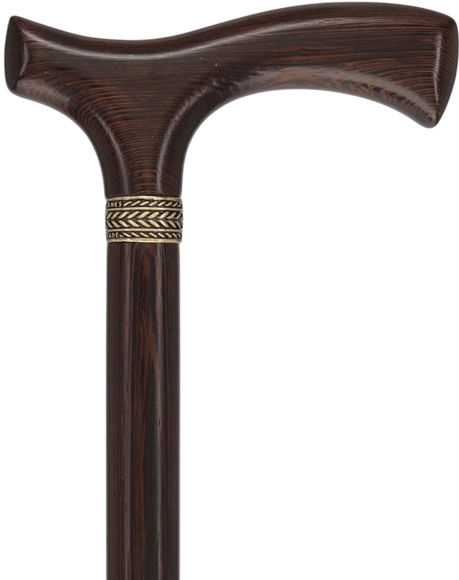 Genuine Wenge Wood Fritz Comfort Handle - Standard Size - Pewter Collar