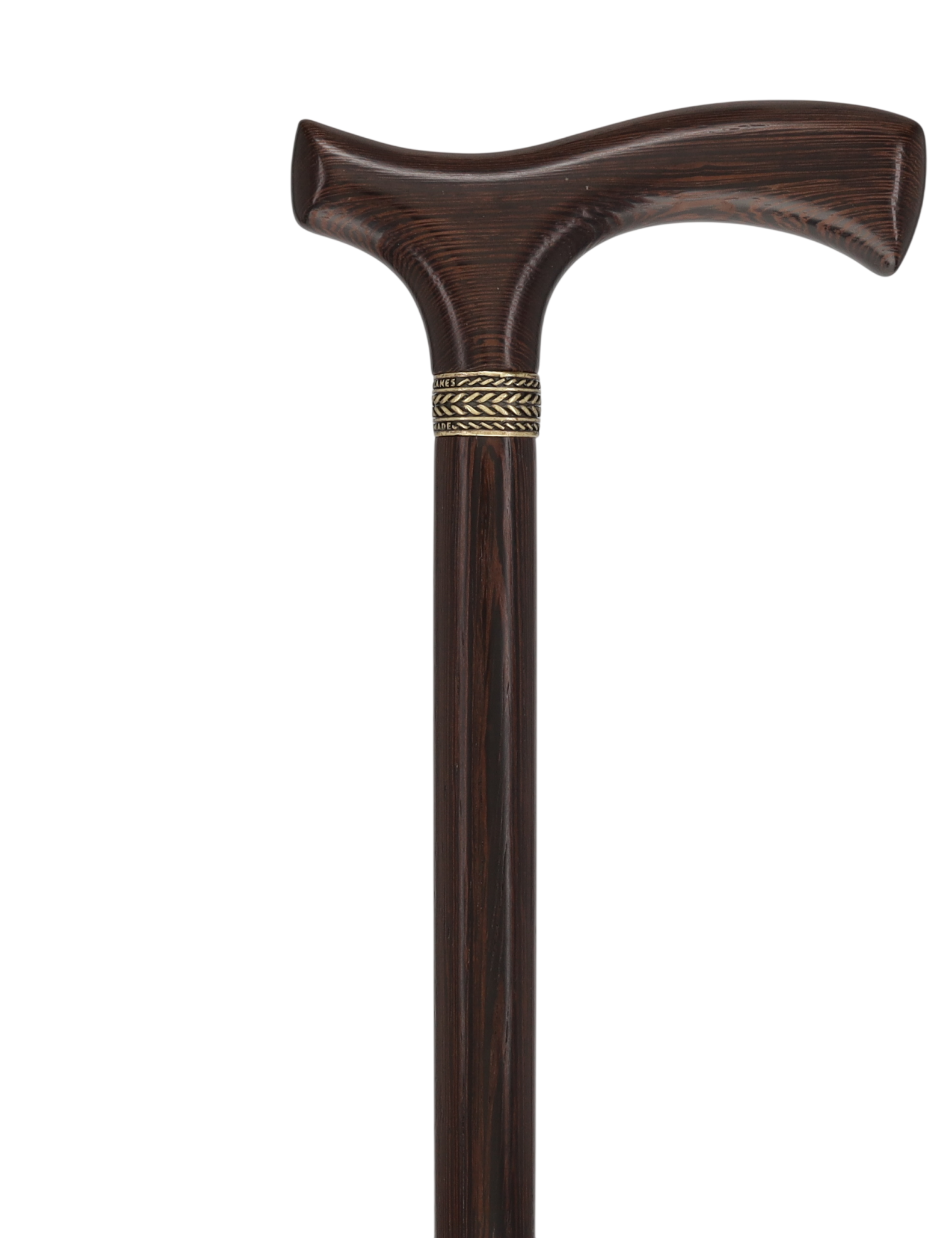 Genuine Wenge Wood Fritz Comfort Handle - Standard Size - Pewter Collar