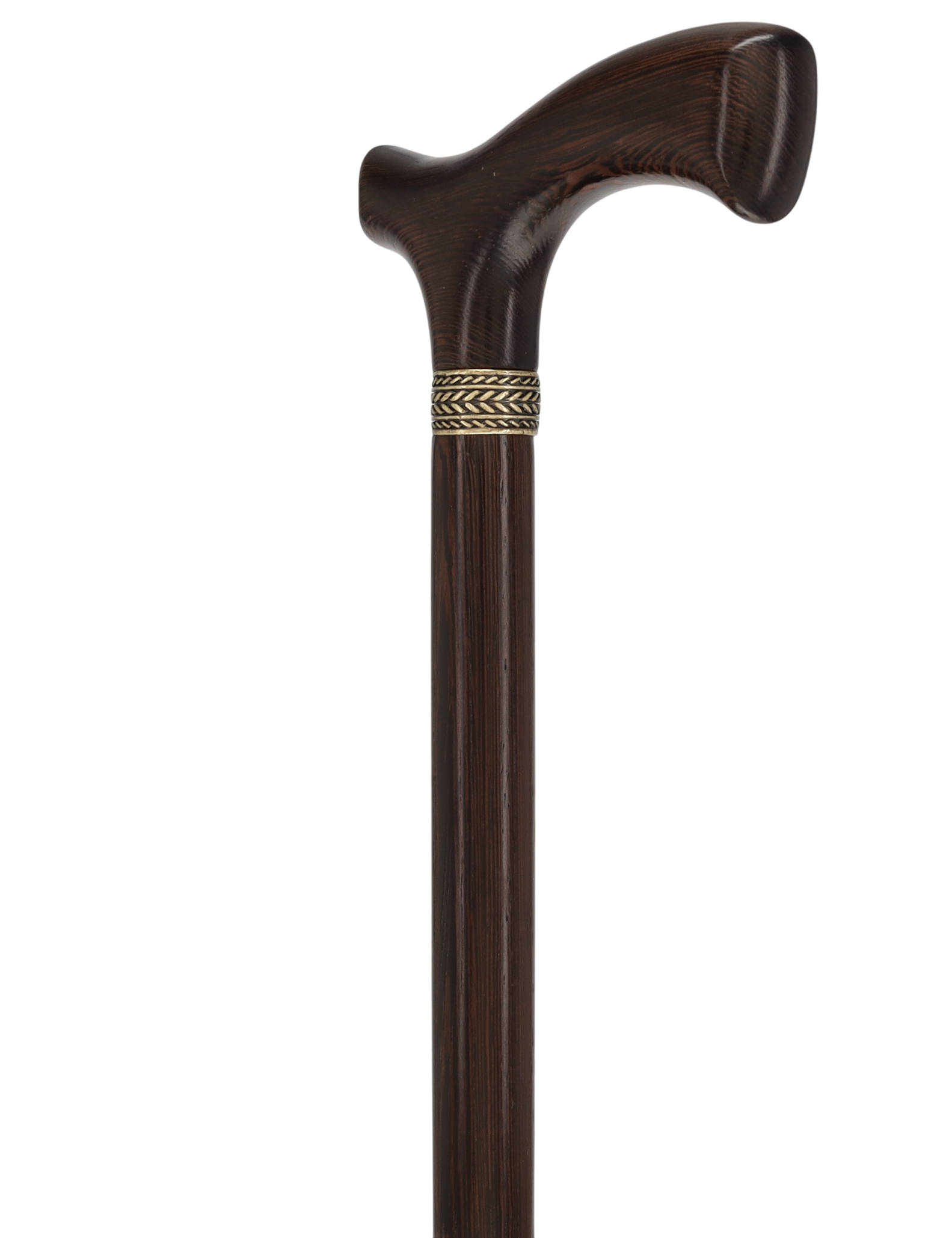Genuine Wenge Wood Fritz Comfort Handle - Standard Size - Pewter Collar