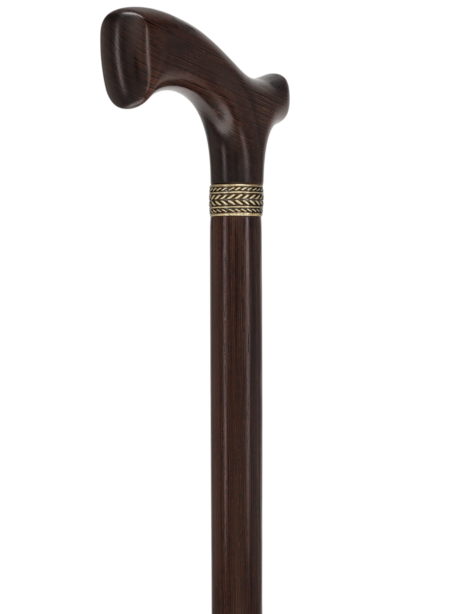 Genuine Wenge Wood Fritz Comfort Handle - Standard Size - Pewter Collar