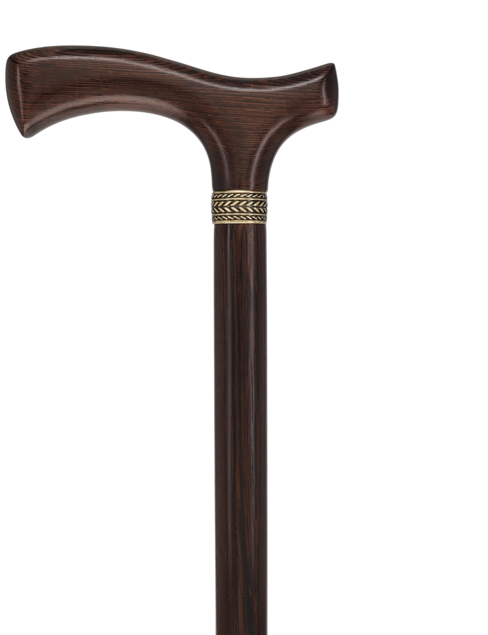 Genuine Wenge Wood Fritz Comfort Handle - Standard Size - Pewter Collar