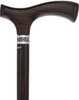Luxury Genuine Ebony Fritz Handle Cane: Pewter Collar Detail