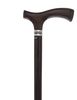 Luxury Genuine Ebony Fritz Handle Cane: Pewter Collar Detail