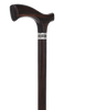 Luxury Genuine Ebony Fritz Handle Cane: Pewter Collar Detail