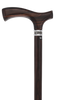 Luxury Genuine Ebony Fritz Handle Cane: Pewter Collar Detail