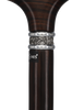 Luxury Genuine Ebony Fritz Handle Cane: Pewter Collar Detail