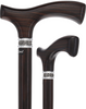 Luxury Genuine Ebony Fritz Handle Cane: Pewter Collar Detail