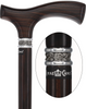 Luxury Genuine Ebony Fritz Handle Cane: Pewter Collar Detail