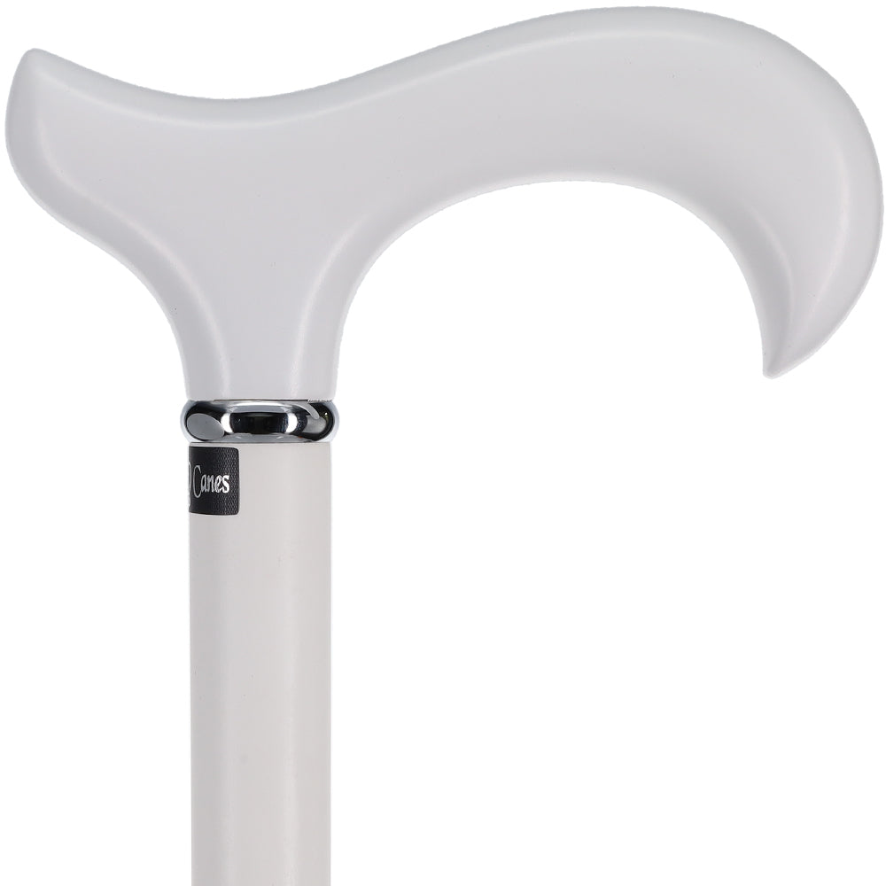 Adjustable White Grip Walking Stick - Comfort Adjust White Walking Stick -  Left