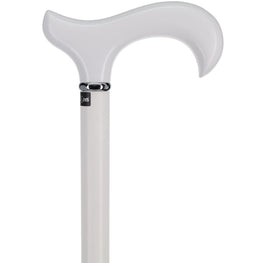 Scratch and Dent Sleek White Derby Handle: Beechwood Shaft with Polished Finish V3378