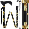 Golden Cross Folding Cane: Adjustable Derby, Wooden Handle