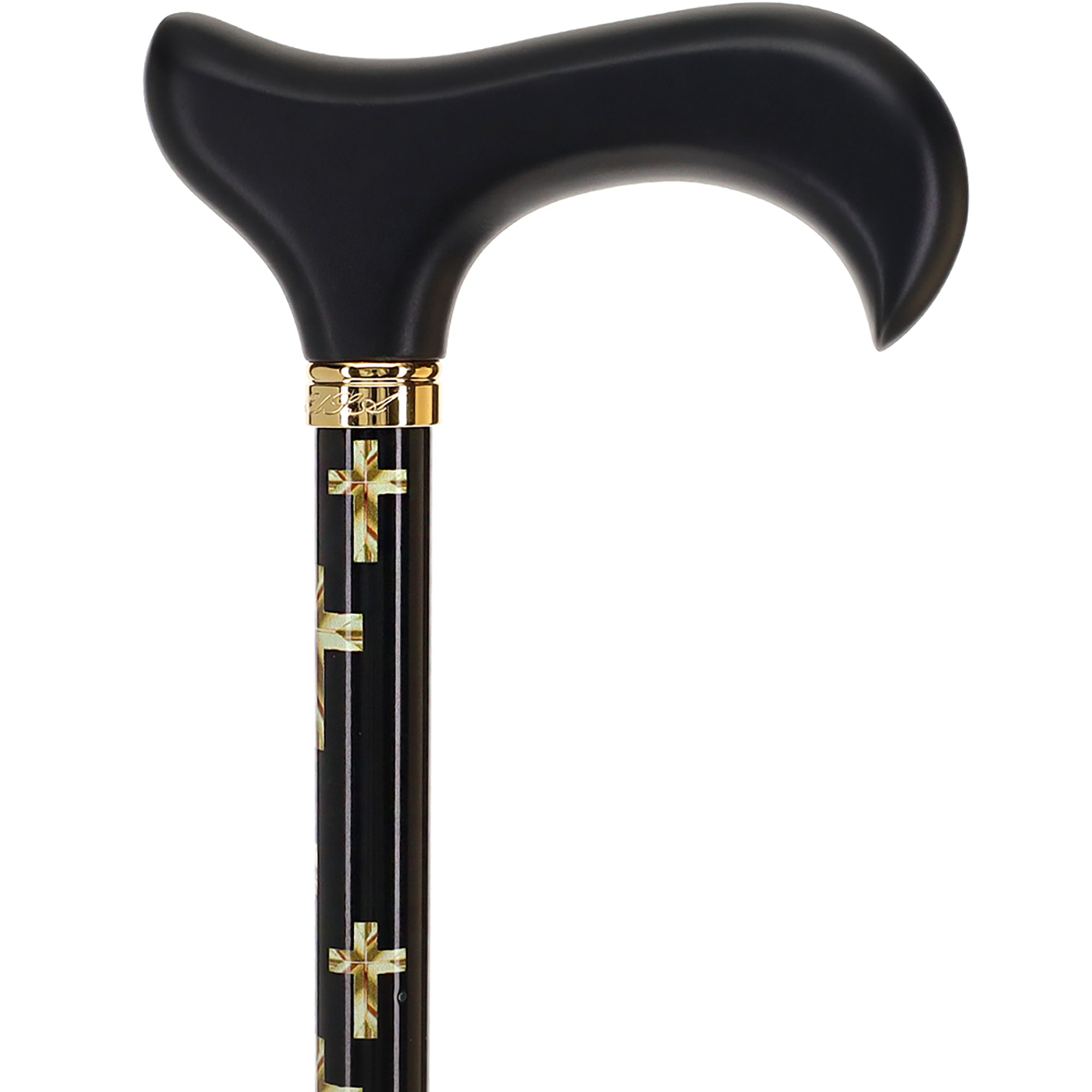 Golden Cross: Elegance & Comfort - Wooden Handle