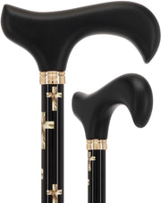 Golden Cross: Elegance & Comfort - Wooden Handle