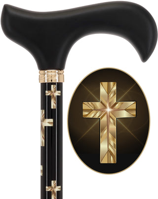 Golden Cross: Elegance & Comfort - Wooden Handle