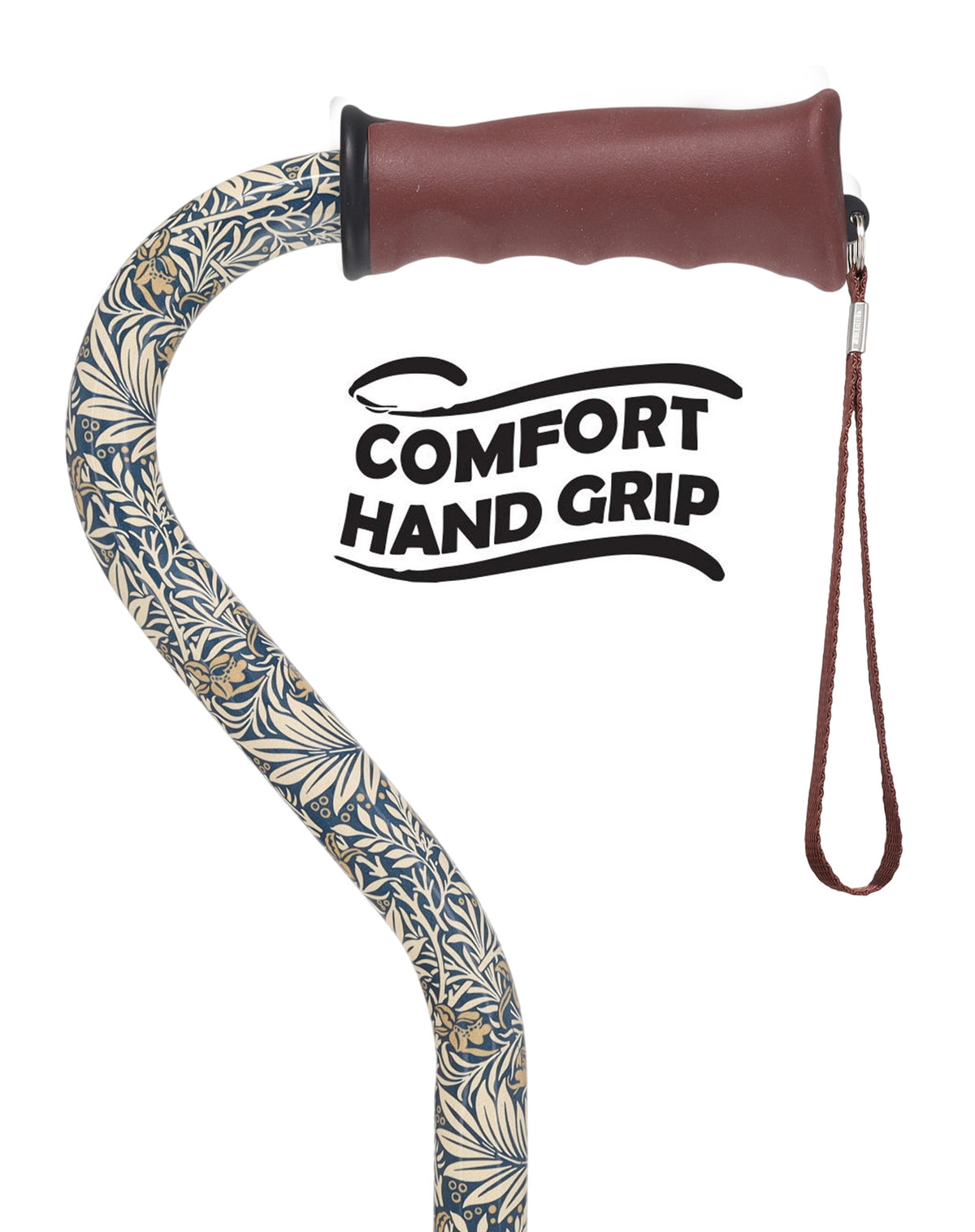 Golden Petals Adjustable Cane: Comfort Grip Offset