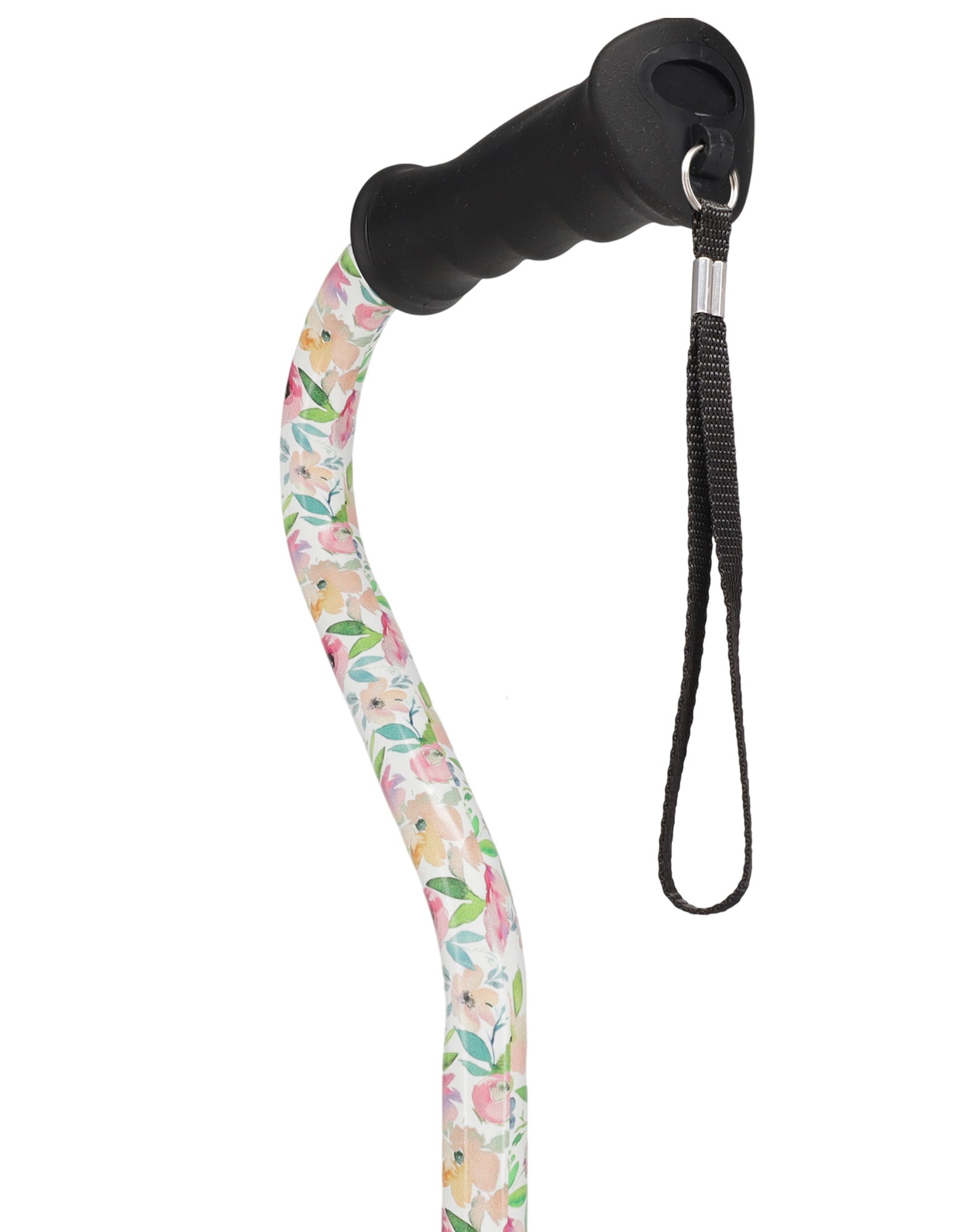 Watercolor Flowers Vivienne May Convertible Quad Base Walking Cane with Comfort Grip - Adjustable Sh