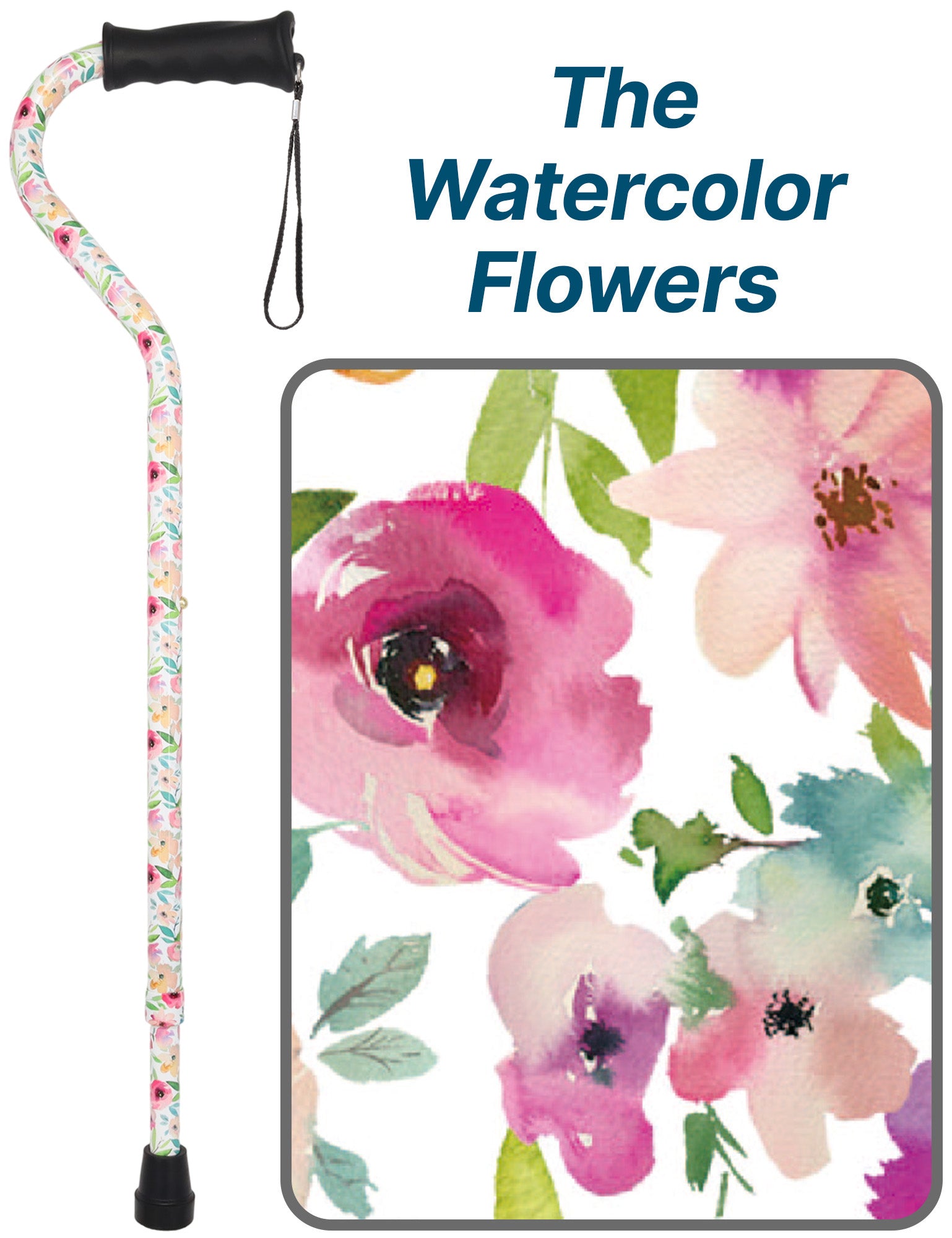 Vivienne May Designer Cane: Watercolor Flowers