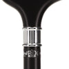 Luxury Sleek Black Derby Cane - Stainless Steel Collar