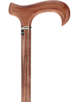 Scorched Beechwood Derby Cane - Silver Collar