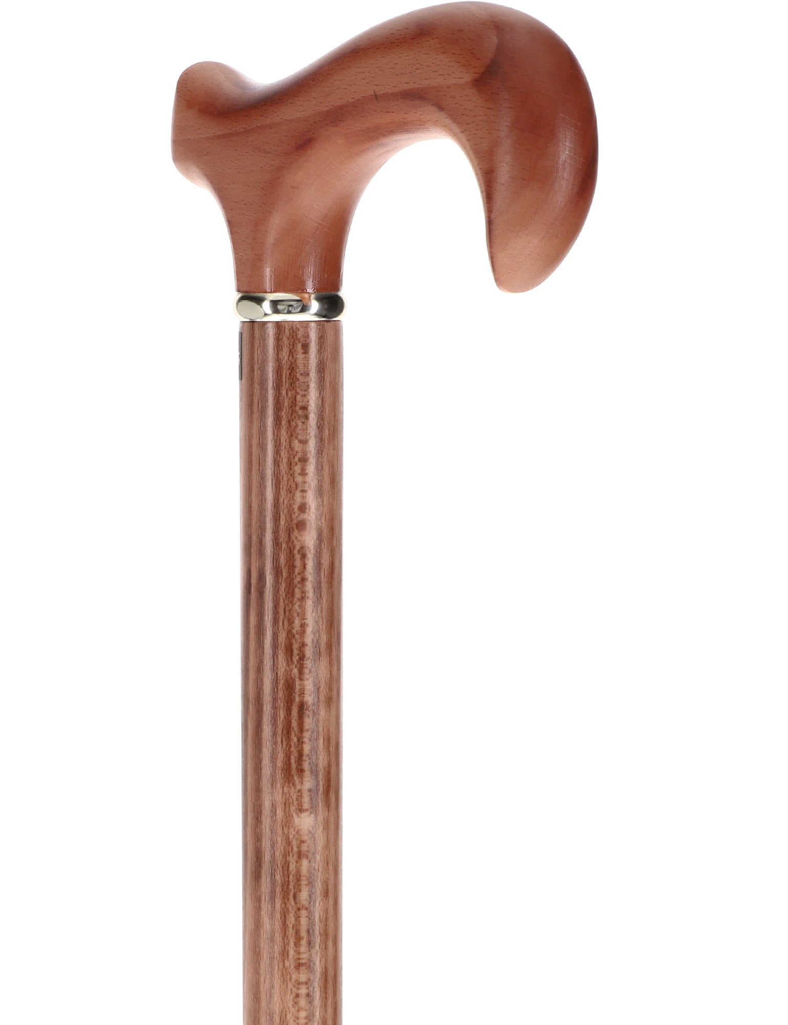Scorched Beechwood Derby Cane - Silver Collar