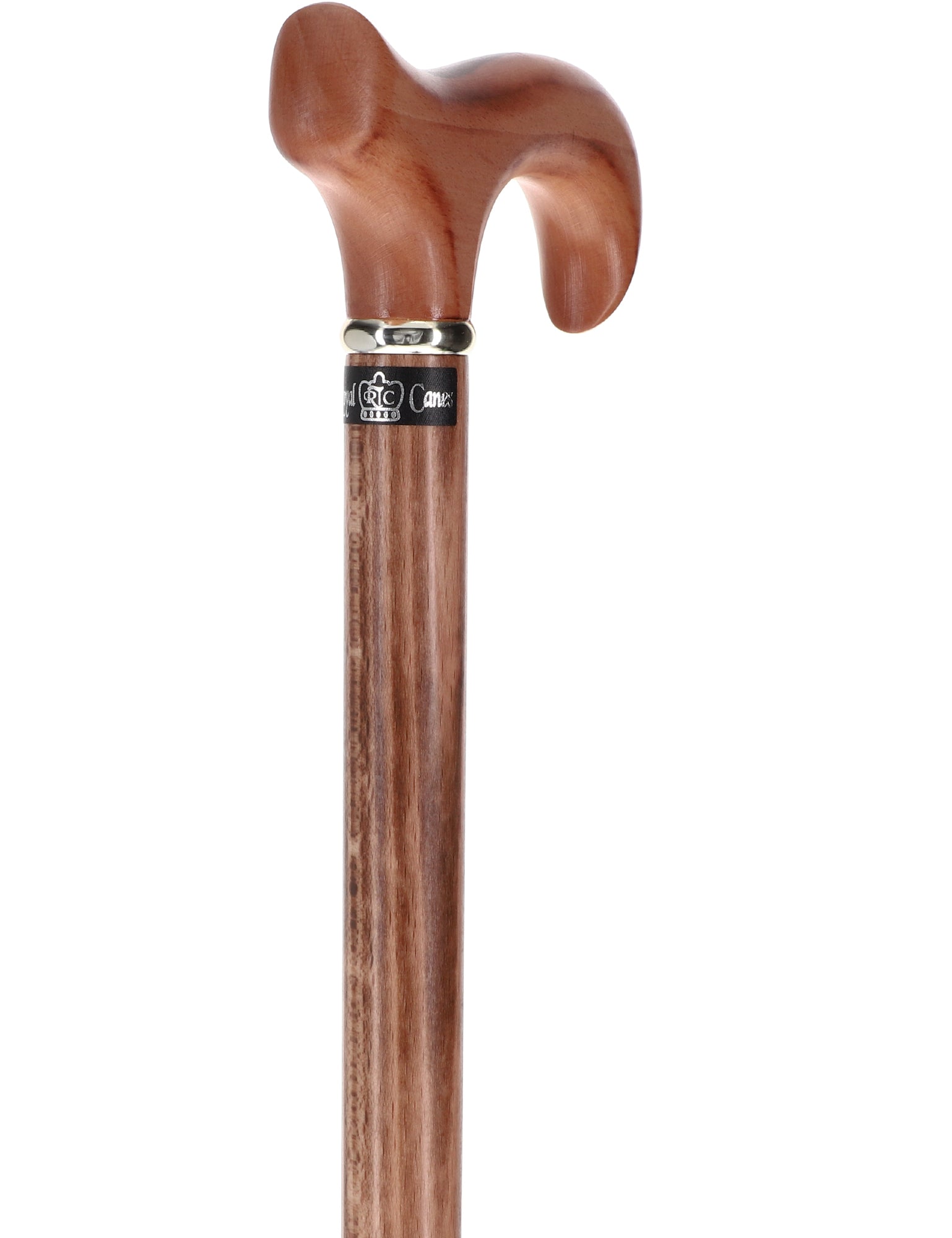 Scorched Beechwood Derby Cane - Silver Collar