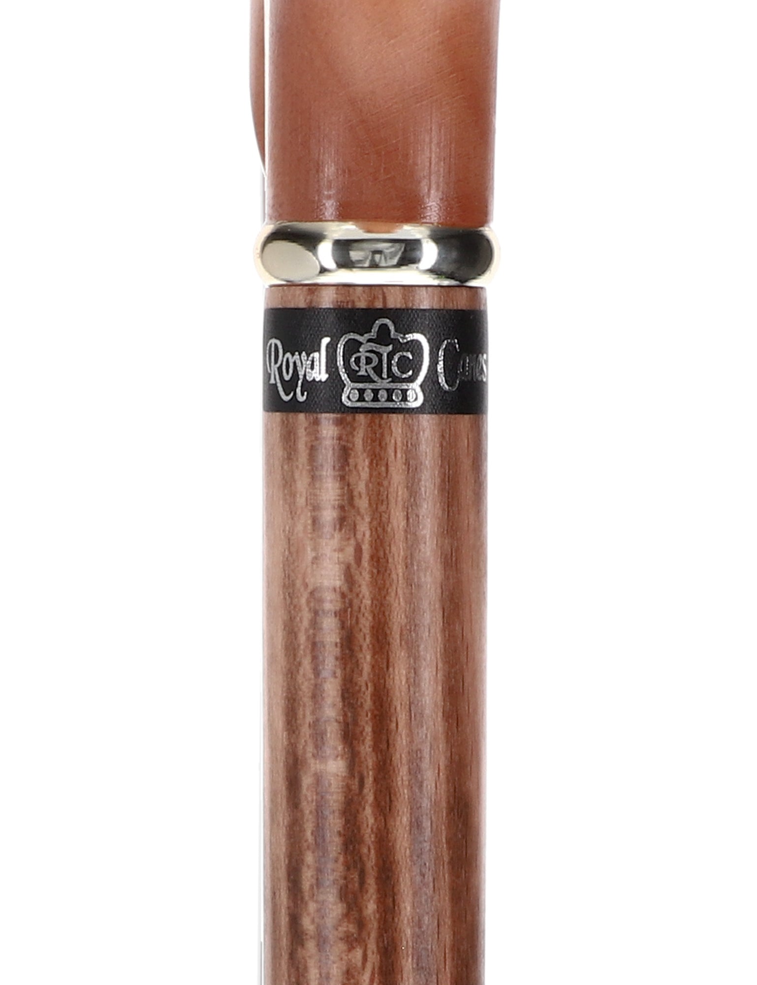 Scorched Beechwood Derby Cane - Silver Collar