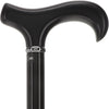 Scratch and Dent Royal Black Derby Walking Cane With Beechwood Shaft and Silver Collar V1229