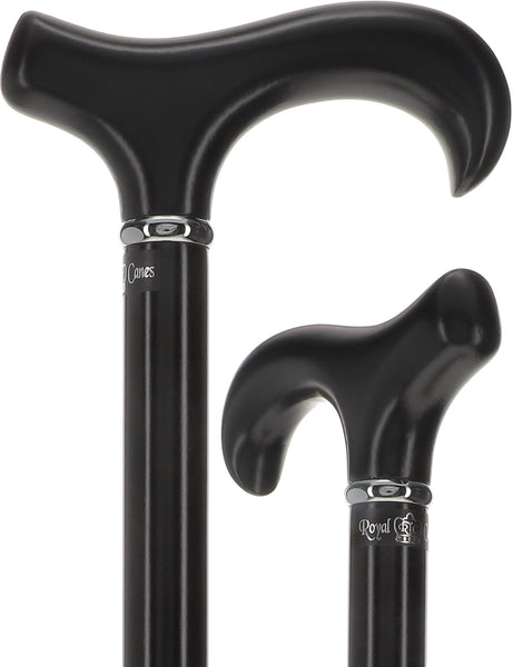 Scratch and Dent Exquisite Black Derby Cane, Silver Accent - Royal Elegance V3418