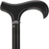 Royal Black Derby Walking Cane With Beechwood Shaft and Silver Collar